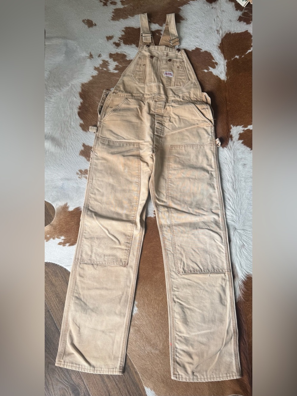 Round House Canvas Work Overalls in Tan